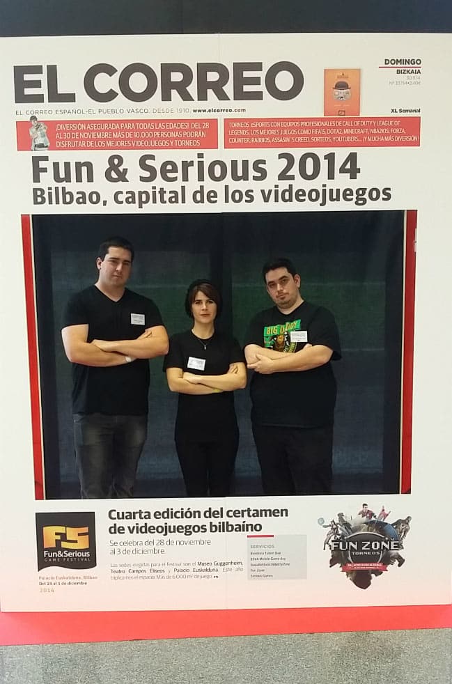 Miembros del Creanavarra en la portada del diario El Correo