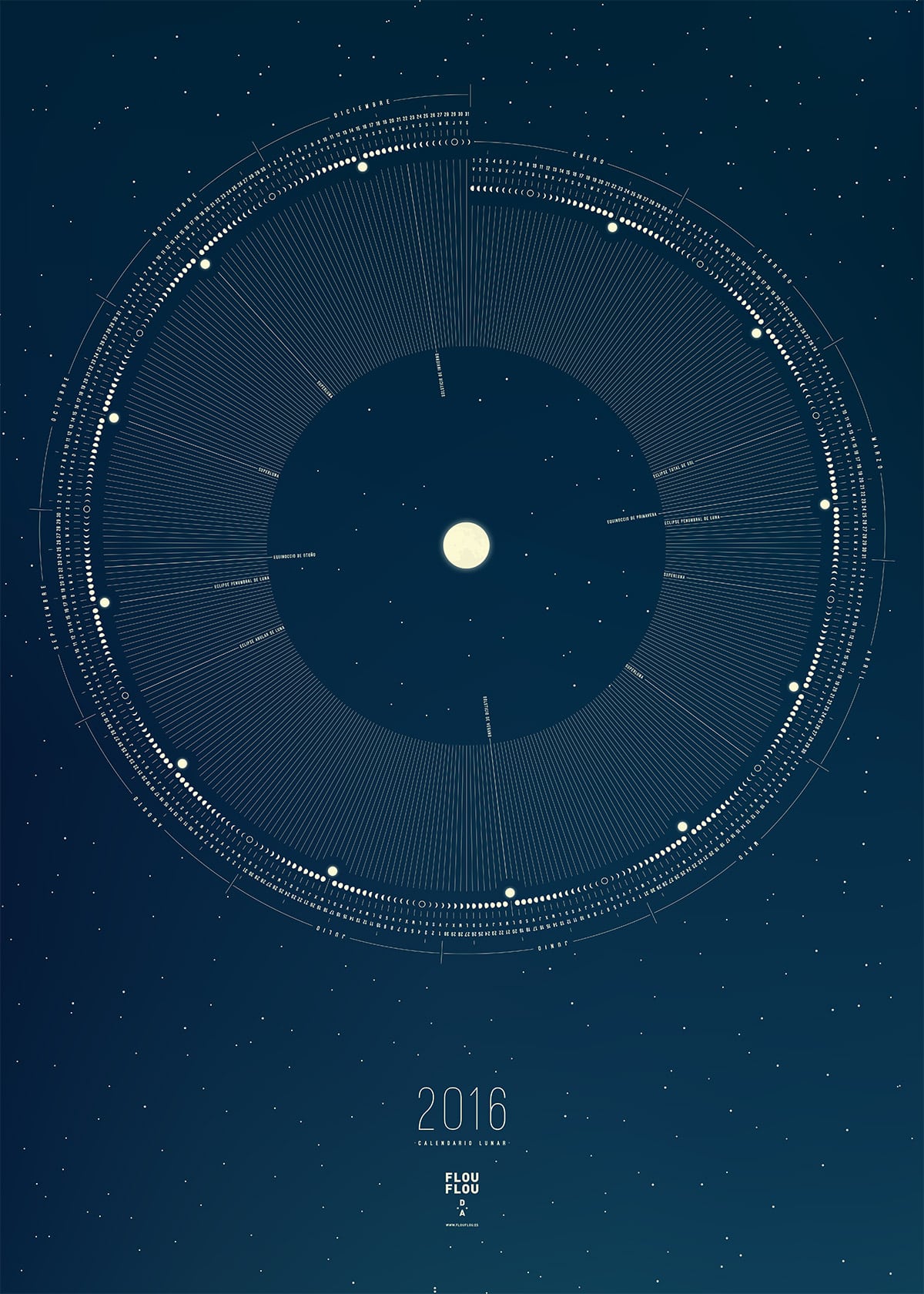 Calendario Lunar diseñado por FlouFlou